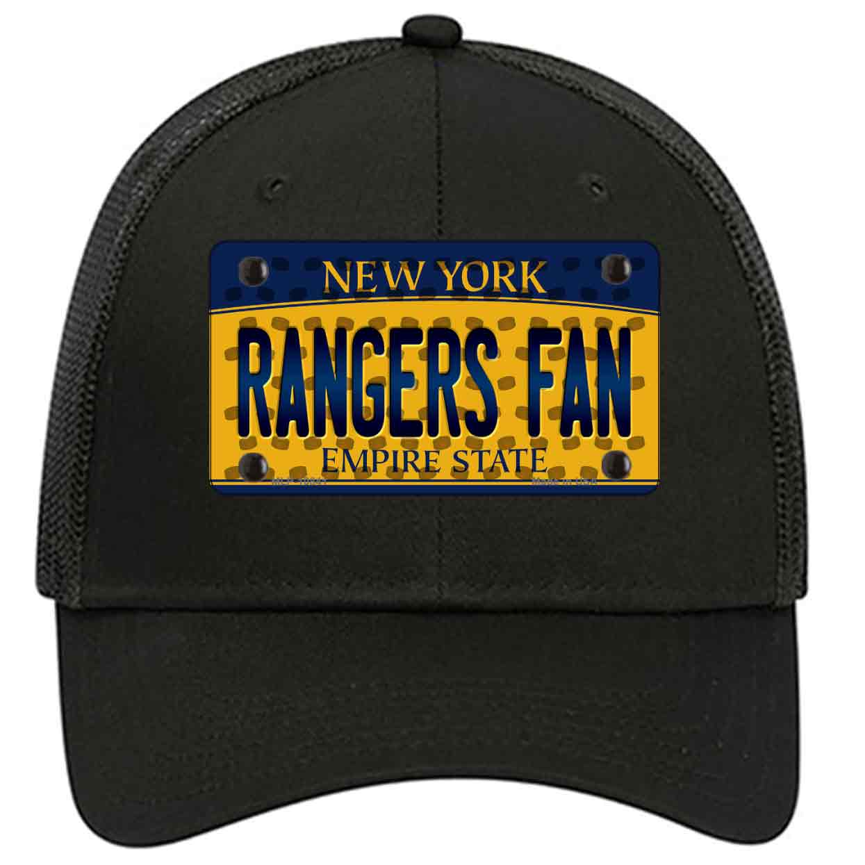 Rangers Fan New York Novelty Black Mesh License Plate Hat