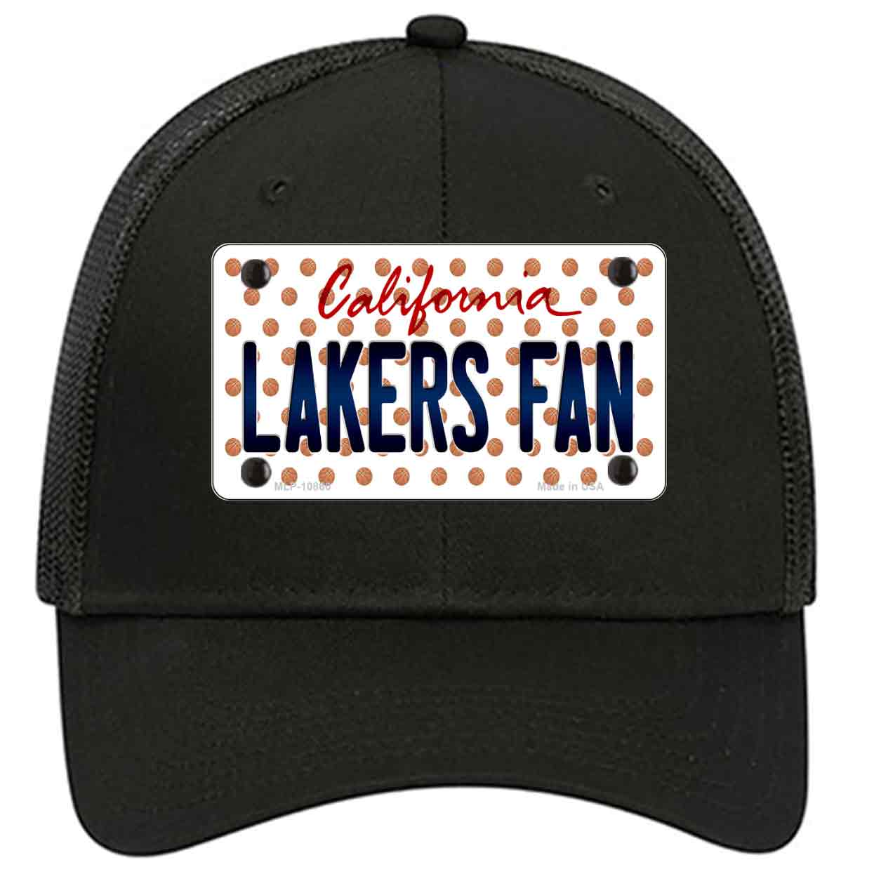 Lakers Fan California Novelty Black Mesh License Plate Hat