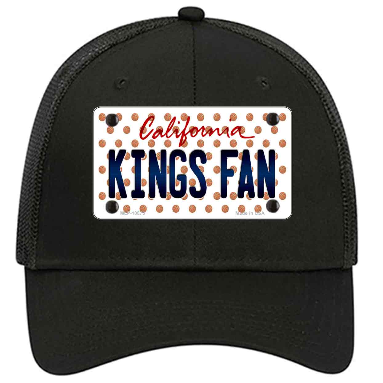 California Kings Fan Novelty Black Mesh License Plate Hat