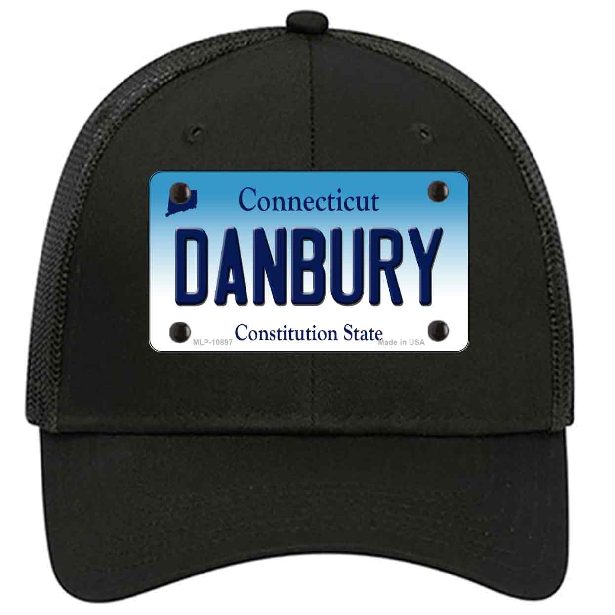 Danbury Connecticut Novelty Black Mesh License Plate Hat