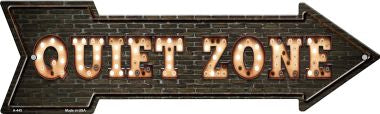 Quiet Zone Bulb Letters Novelty Arrow Sign