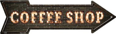 Coffee Shop Bulb Letters Novelty Arrow Sign