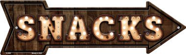 Snacks Bulb Letters Novelty Arrow Sign