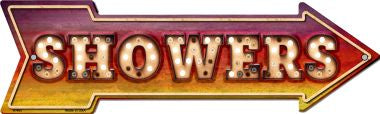 Showers Bulb Letters Novelty Arrow Sign