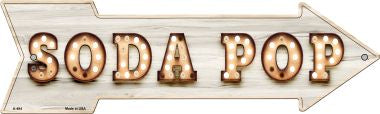 Soda Pop Bulb Letters Novelty Arrow Sign