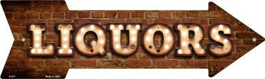 Liquors Bulb Letters Novelty Arrow Sign