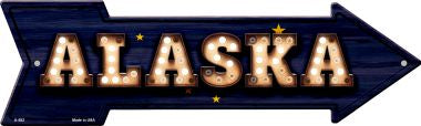 Alaska Bulb Lettering With State Flag Novelty Arrows