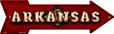 Arkansas Bulb Lettering With State Flag Novelty Arrows