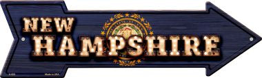 New Hampshire Bulb Lettering With State Flag Novelty Arrows A-609