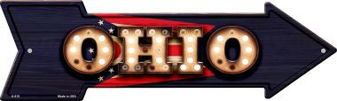 Ohio Bulb Lettering With State Flag Novelty Arrows A-615