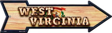 West Virginia Bulb Lettering With State Flag Novelty Arrows