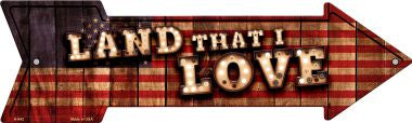 Land That I Love Bulb Letters American Flag Novelty Arrow Sign