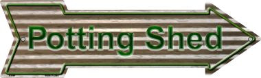 Potting Shed Metal Novelty Arrow Sign A-644