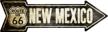 Vintage Route 66 New Mexico Novelty Metal Arrow Sign