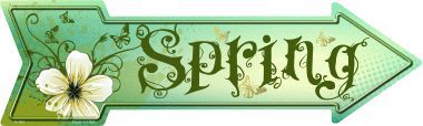 Spring Novelty Metal Arrow Sign
