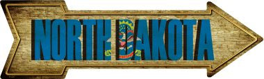 North Dakota Novelty Metal Arrow Sign