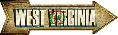 West Virginia Novelty Metal Arrow Sign