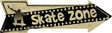 Skater Zone Novelty Metal Arrow Sign