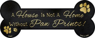 Without Paw Prints Novelty Bone Magnet