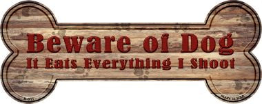 Beware of Dog Eats Everything Novelty Bone Magnet