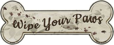 Wipe Your Paws Novelty Bone Magnet