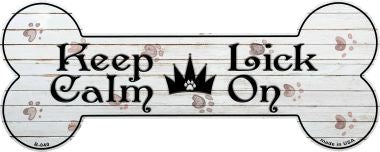 Keep Calm Lick On Novelty Bone Magnet