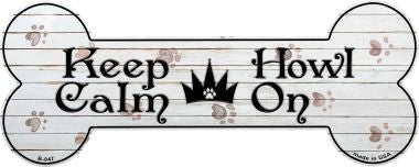 Keep Calm Howl On Novelty Bone Magnet