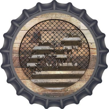 Corrugated Palm Trees on Wood Novelty Metal Bottle Cap BC-1059