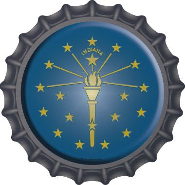 Indiana State Flag Novelty Metal Bottle Cap 12 Inch Sign