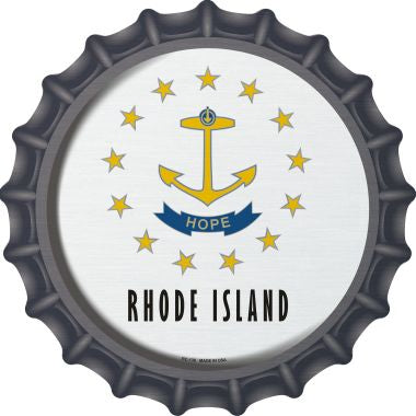 Rhode Island State Flag Novelty Metal Bottle Cap 12 Inch Sign