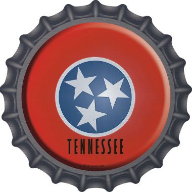Tennessee State Flag Novelty Metal Bottle Cap 12 Inch Sign