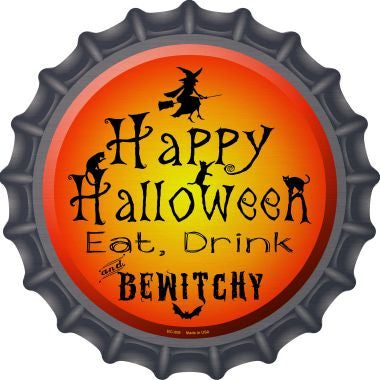 Happy Halloween Novelty Metal Bottle Cap 12 Inch Sign