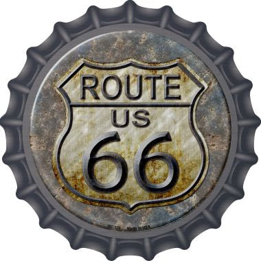 Rusty Route 66 Novelty Metal Bottle Cap BC-525