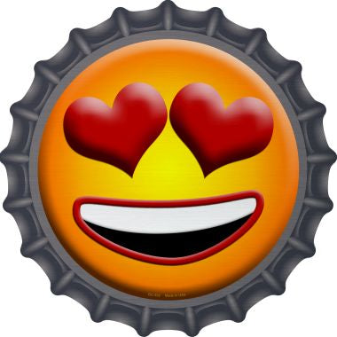Smiling Face Hearts Novelty Metal Bottle Cap 12 Inch Sign