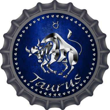 Taurus Novelty Metal Bottle Cap 12 Inch Sign