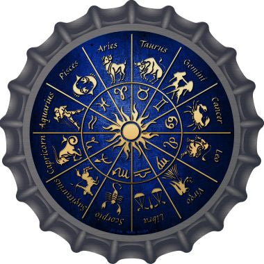 Zodiac Signs Novelty Metal Bottle Cap 12 Inch Sign