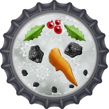 Snowman Face Novelty Metal Bottle Cap 12 Inch sign
