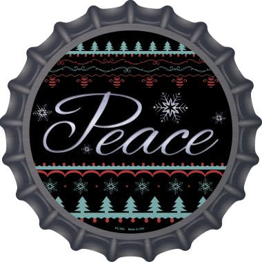 Peace Novelty Metal Bottle Cap 12 Inch Sign