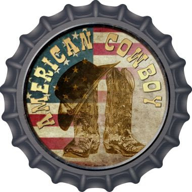 American Cowboy Novelty Metal Bottle Cap 12 Inch Sign
