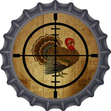Turkey Hunter Novelty Metal Bottle Cap 12 Inch Sign