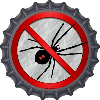 No Spiders Novelty Metal Bottle Cap 12 Inch Sign