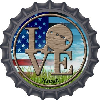 Love Hawaii Novelty Metal Bottle Cap 12 Inch Sign
