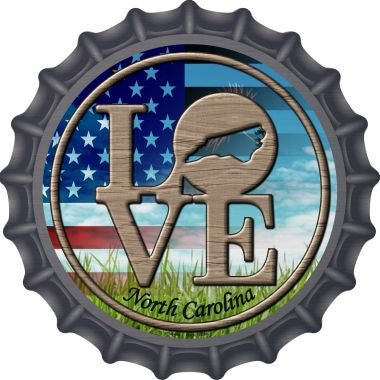 Love North Carolina Novelty Metal Bottle Cap 12 Inch Sign