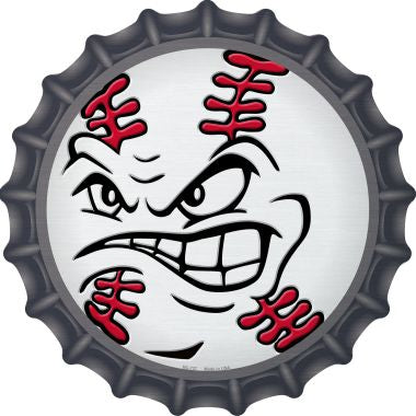 Angry Baseball Novelty Metal Bottle Cap