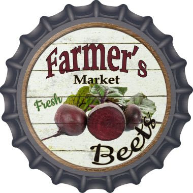 Farmers Market Beets Novelty Metal Bottle Cap 12 Inch Sign