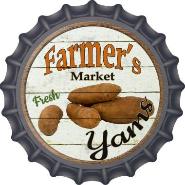 Farmers Market Yams Novelty Metal Bottle Cap 12 Inch Sign