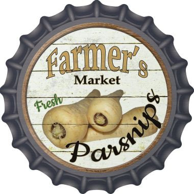 Farmers Market Parsnips Novelty Metal Bottle Cap 12 Inch Sign