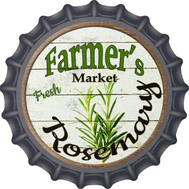 Farmers Market Rosemary Novelty Metal Bottle Cap 12 Inch Sign