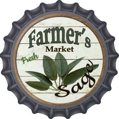 Farmers Market Sage Novelty Metal Bottle Cap 12 Inch Sign