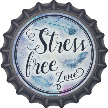 Stress Free Zone Novelty Metal Bottle Cap BC-889